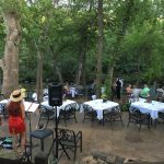 You can barely hear the waitstaff voices over the sound of the creek and the soft music