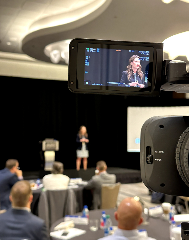 public speaking from the view of the camera